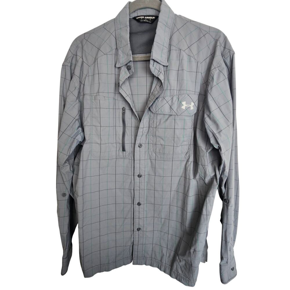 Under Armour Mens Vented Shirt Sz L Gorpcore Fishing Camping Outdoor Trail Hike